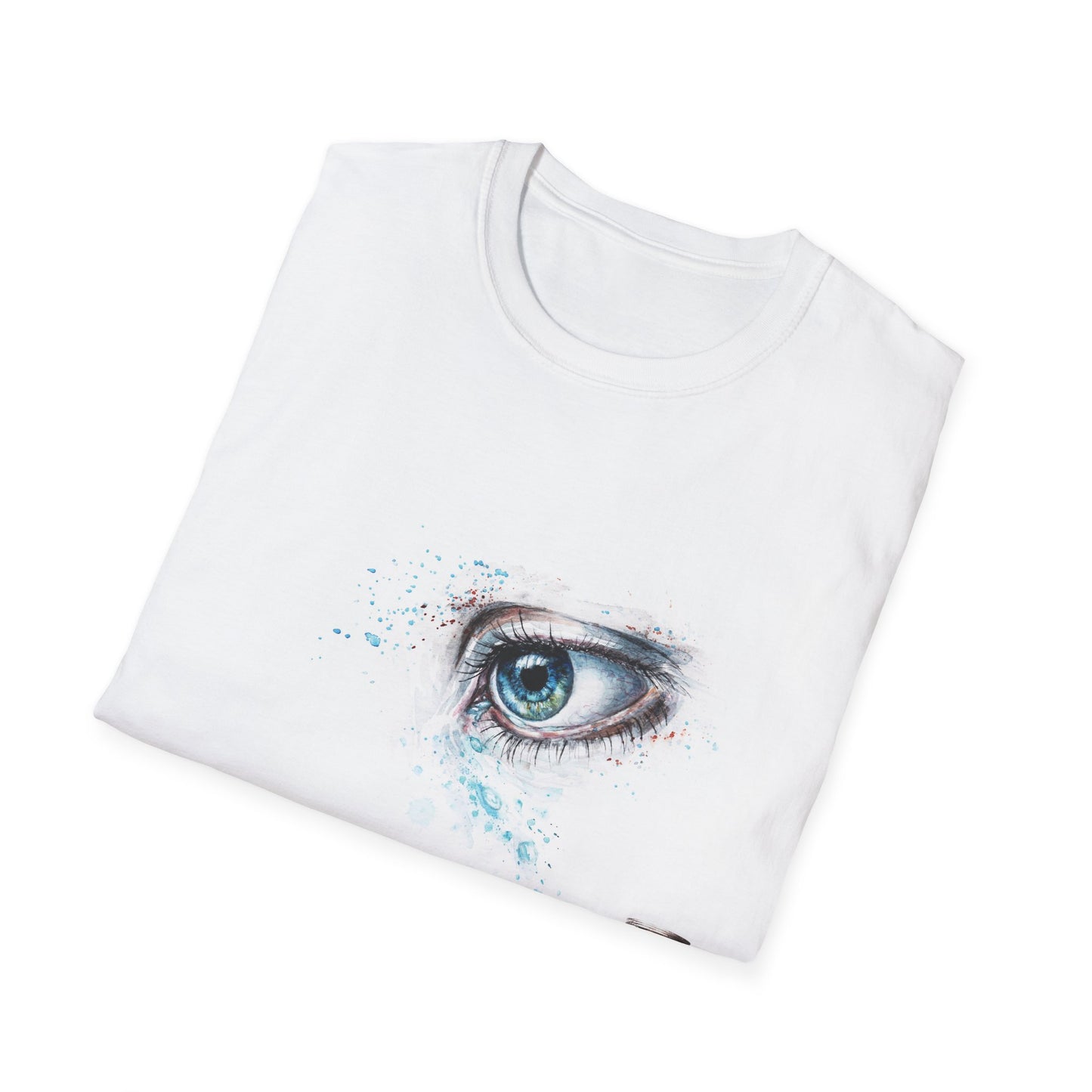 Motivational Unisex Softstyle T-Shirt with Eye Design & '444' Back Print