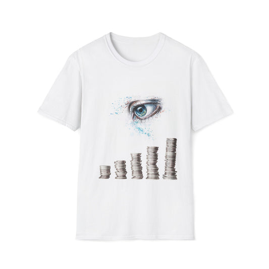 Motivational Unisex Softstyle T-Shirt with Eye Design & '444' Back Print